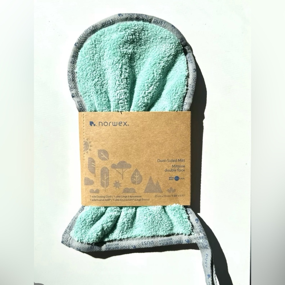 Norwex Dual Sided Dusting Mitt & Enviro
Turquoise/Teal with Graphite Grey